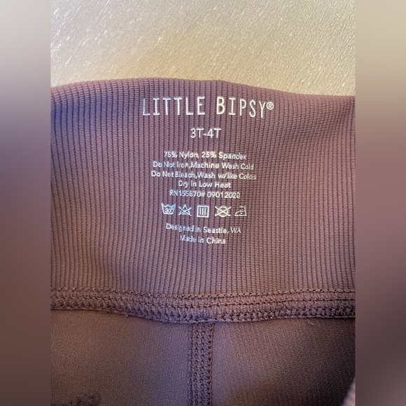 Little Bipsy Athletic Ribbed Leggings in Plum - Picture 4 of 5